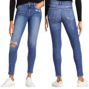 Frame Denim Blue Ripped Le High Skinny Jeans